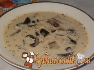 Суп из баклажанов с грибами
